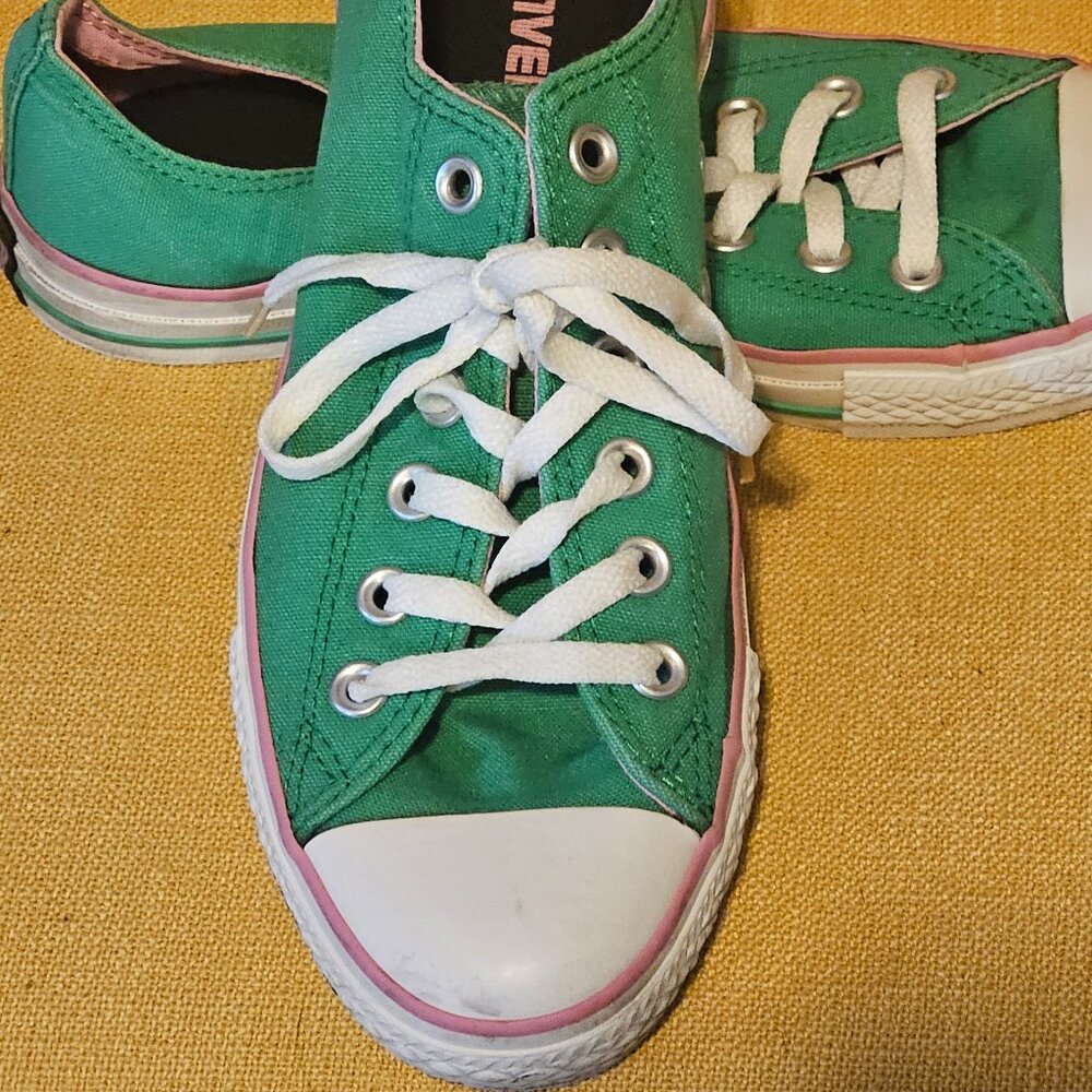 Green with Pink Trim Low Top Chuck Taylor All Star Converse